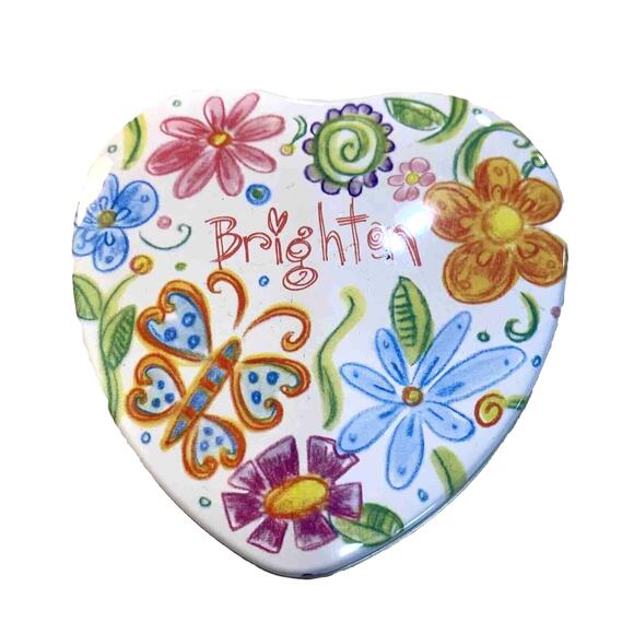 Brighton Heart Shaped Tin Jewelry Keepsake Gift Box Collectible Metal Container - Picture 2 of 8